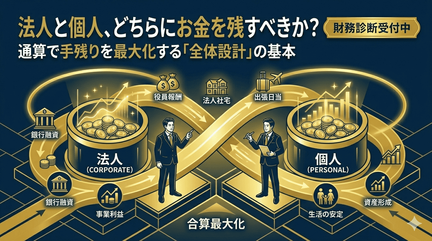 法人と個人、どちらにお金を残すべきか？社長が考えたい現預金最大化の基本