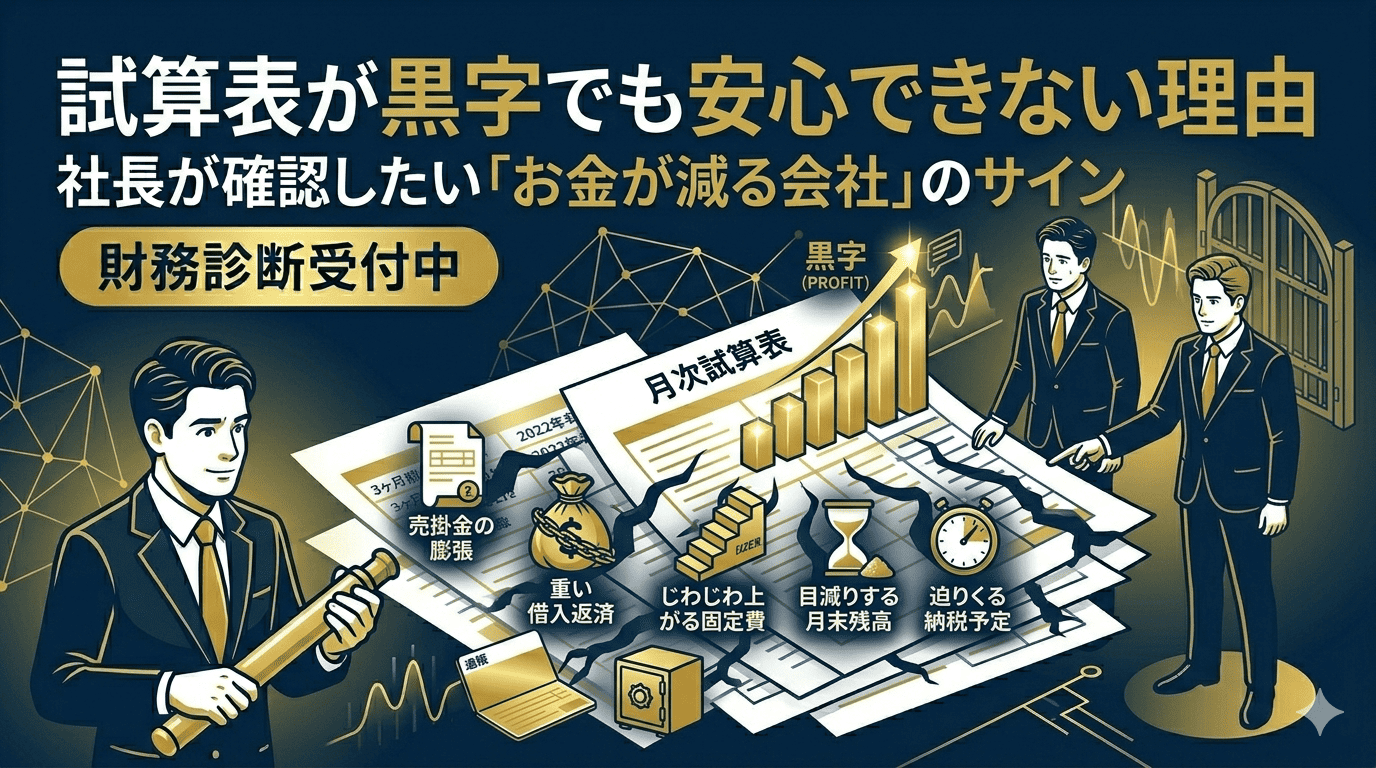 試算表が黒字でも安心できない理由｜社長が確認したい「お金が減る会社」のサイン