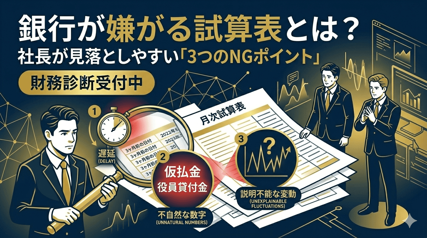 銀行が嫌がる試算表とは？社長が見落としやすい3つのポイント