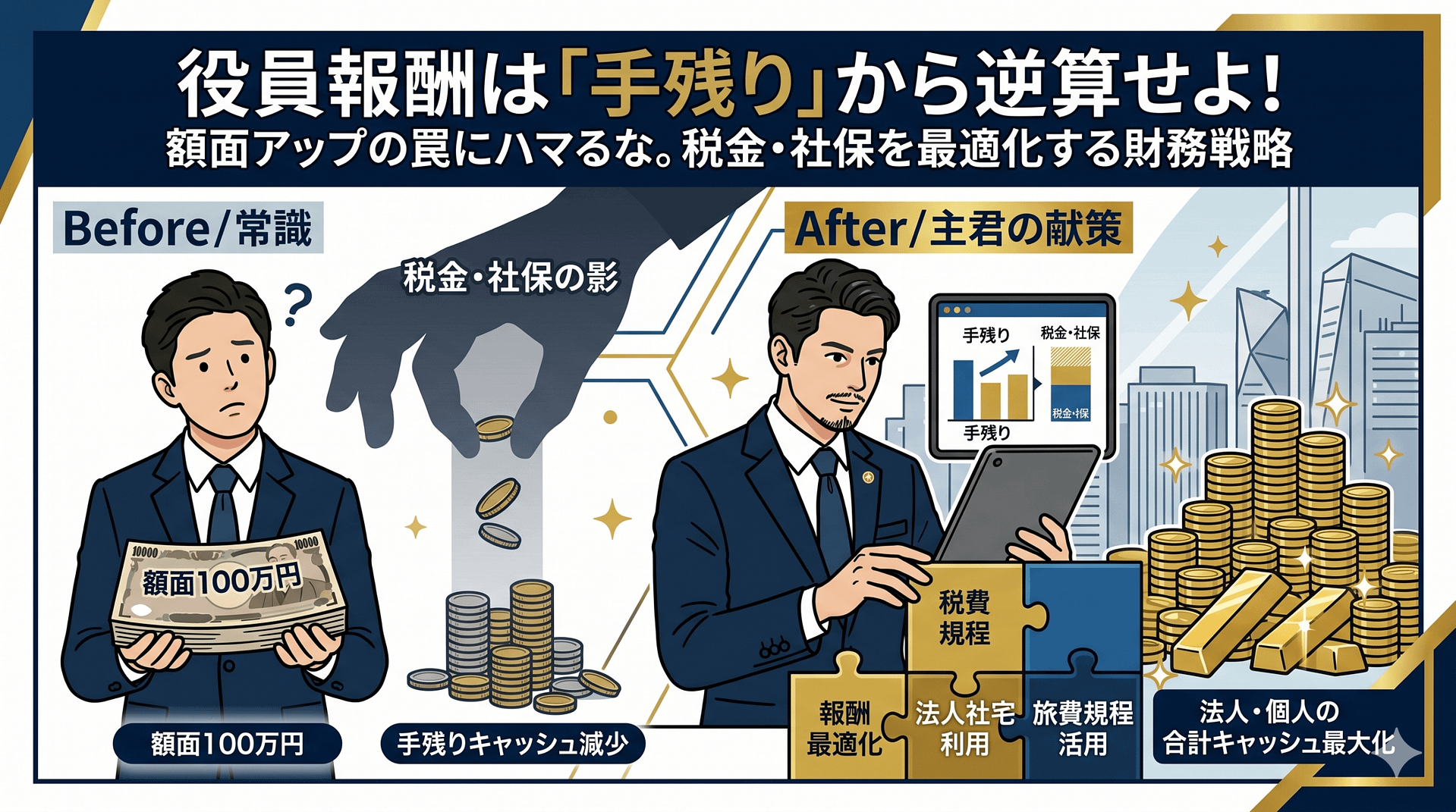 役員報酬は「額面」で決めるな！