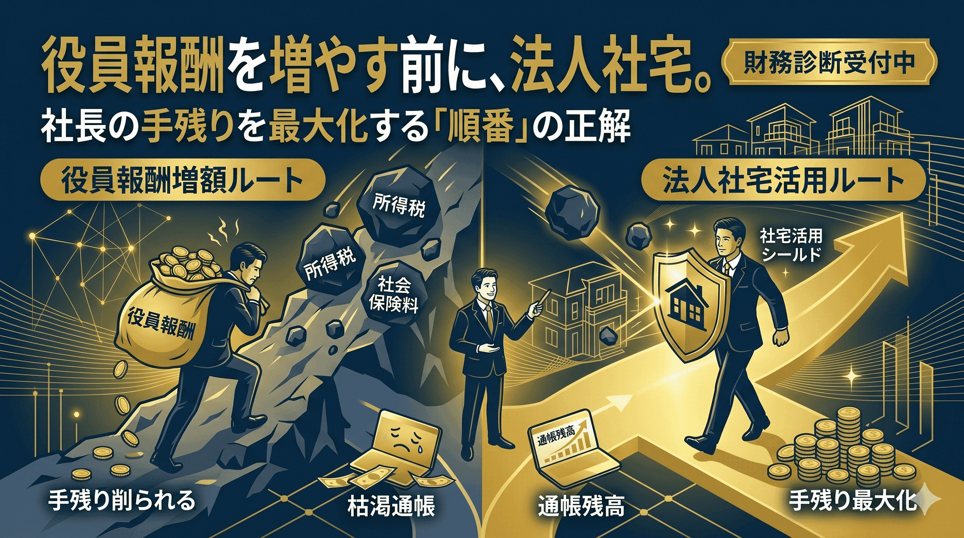 役員報酬を増やす前に法人社宅を検討すべき理由｜社長の手残りはどう変わる？