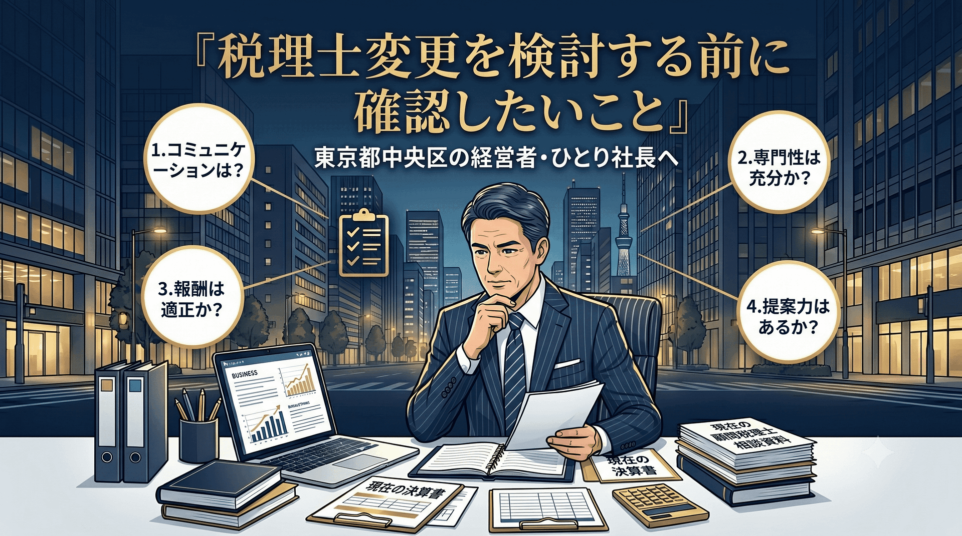 東京都中央区で税理士を変更しようと思う時に検討すべきこと