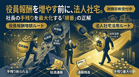 役員報酬を増やす前に法人社宅を検討すべき理由|社長の手残りはどう変わる?